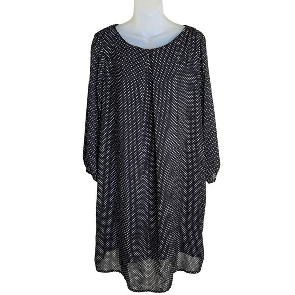 H&M Womens Polka Dot Dress Size 12 Zipper Closure Pleated Front Lined‎ Shift - Picture 1 of 8